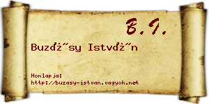 Buzásy István névjegykártya