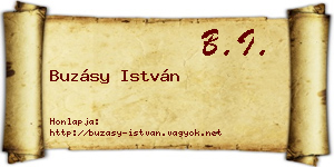 Buzásy István névjegykártya